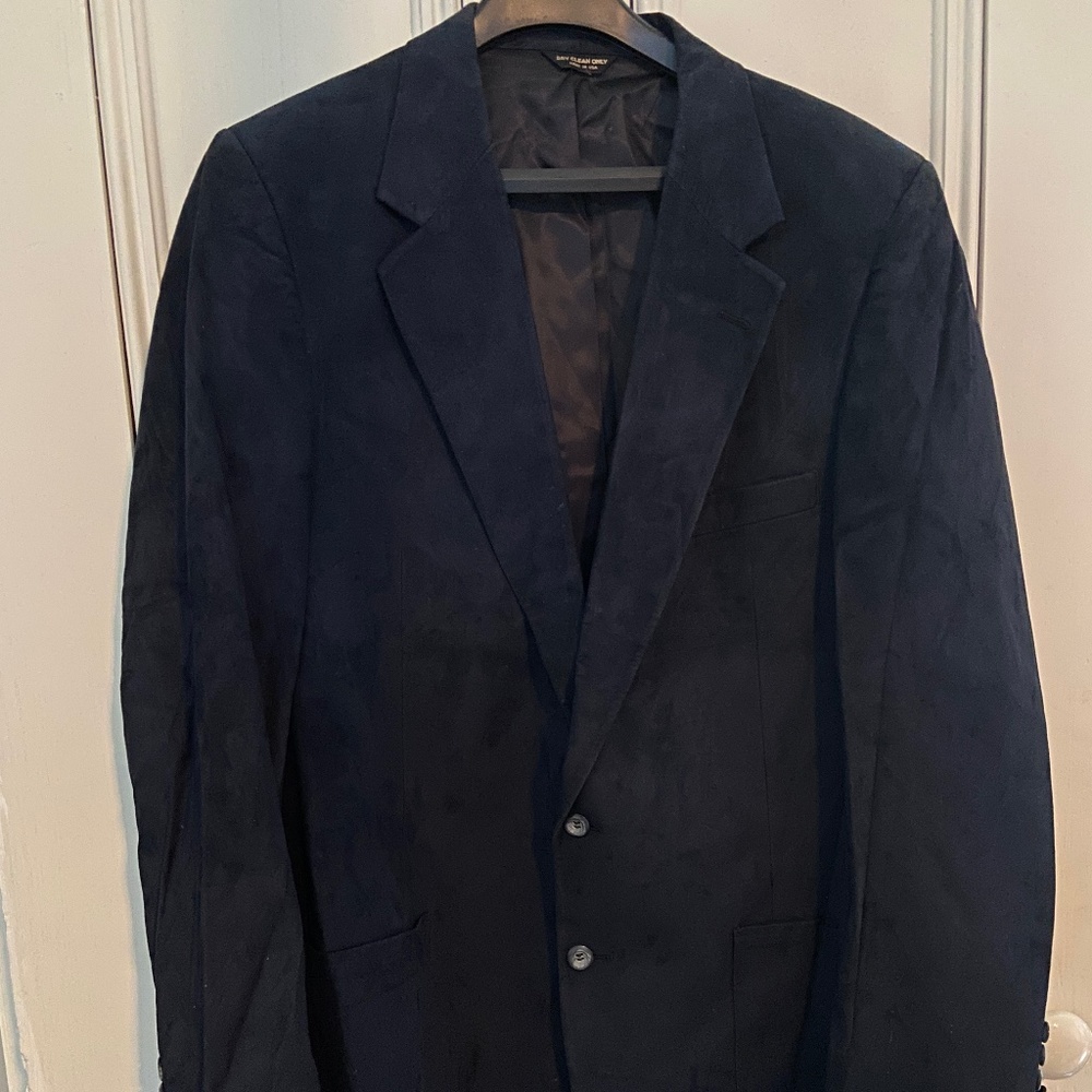 Men's Navy Suede Blazer